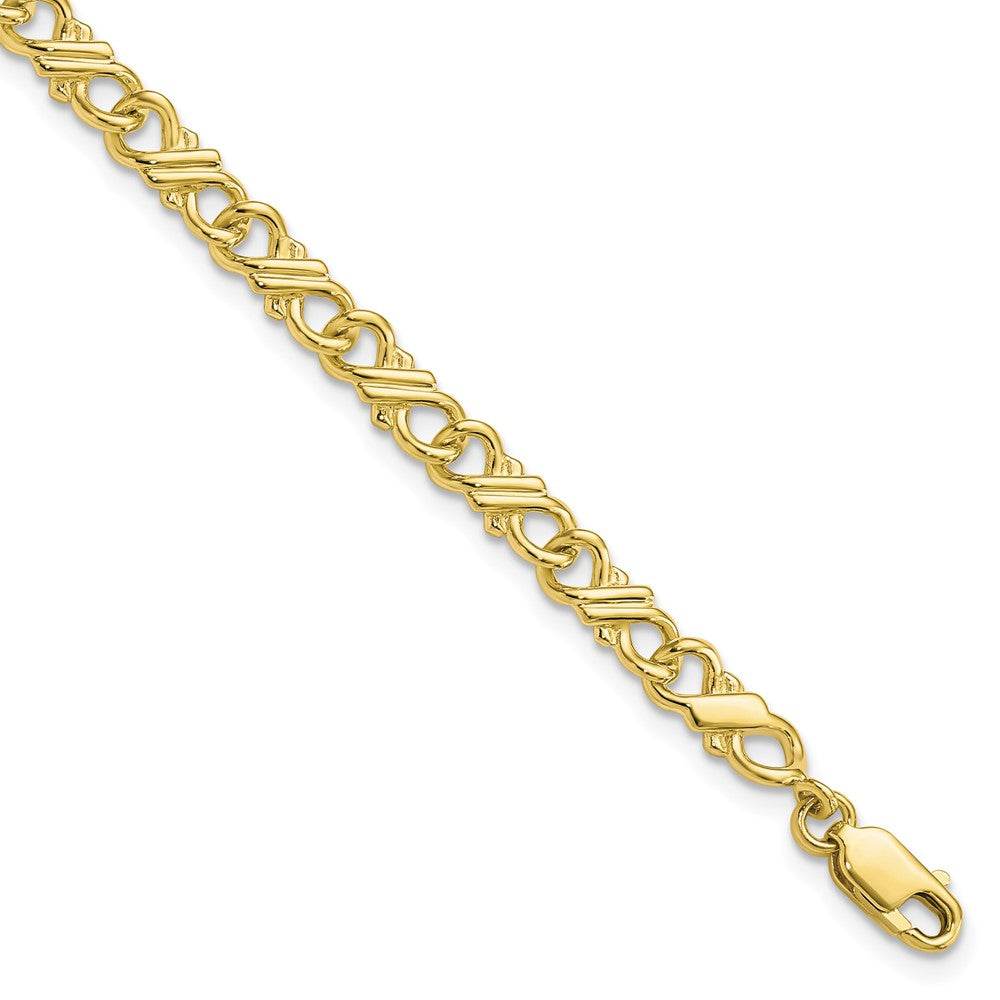 Pulsera Fancy de Oro Sólido Pulido de 10K