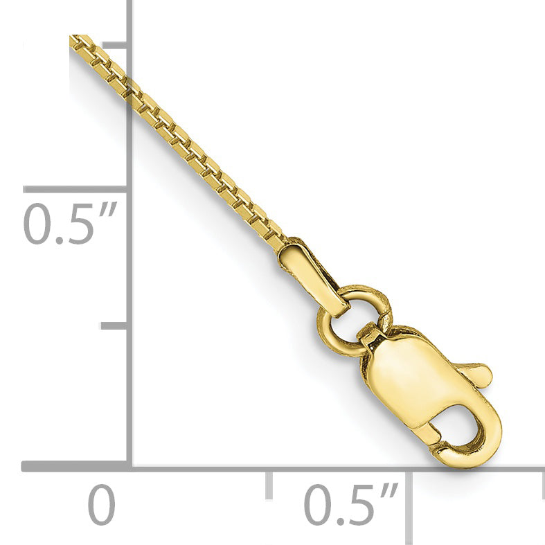 Cadena de Tobillera de Oro Amarillo 10K de 0.90 mm tipo Caja