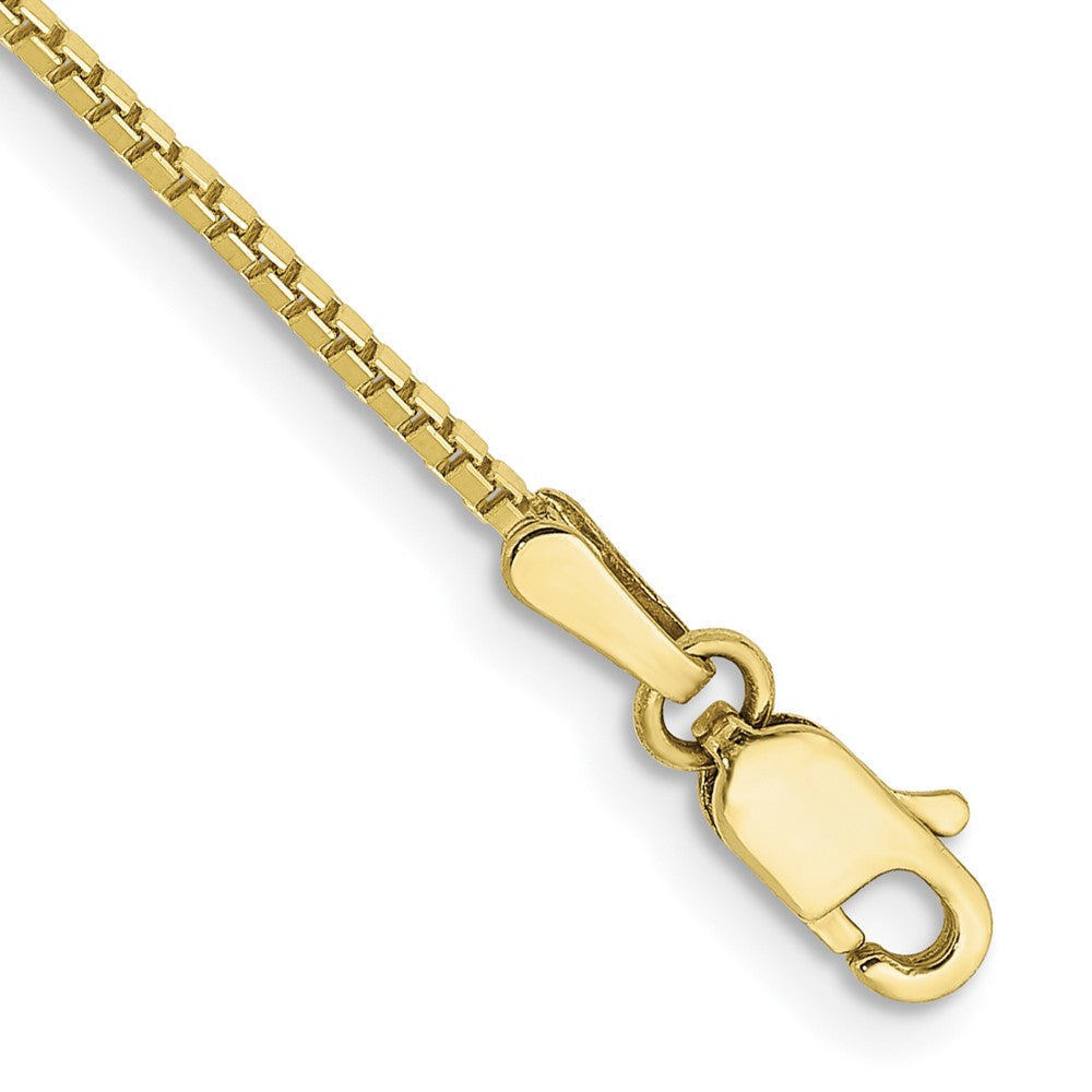 Tobillera de Oro Amarillo de 10K con Cadena Estilo Box de 9 Pulgadas y Cierre de Langosta (1.1 mm)