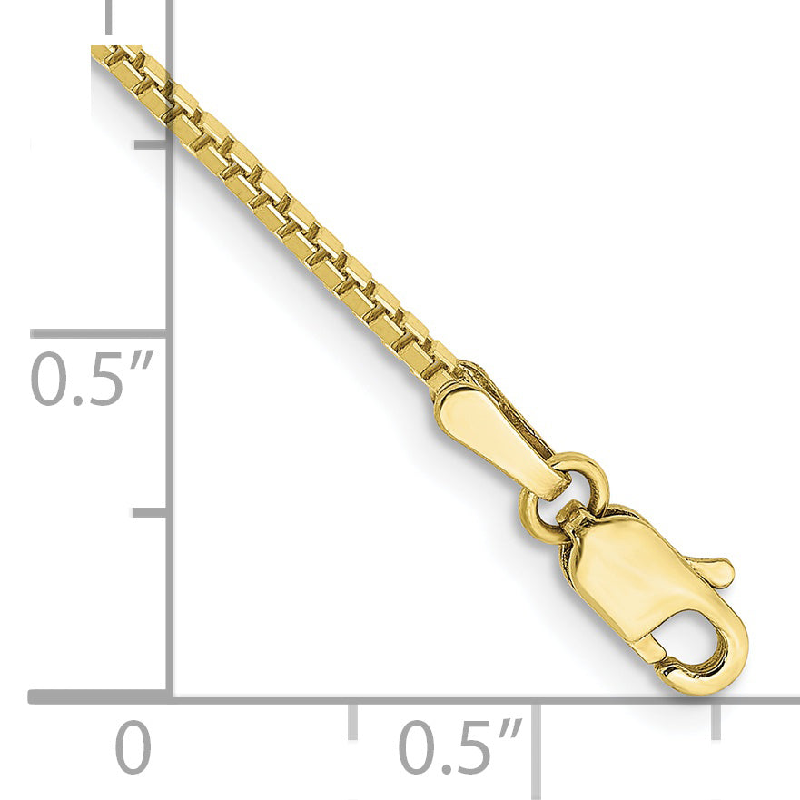 Tobillera 10K Oro Amarillo 9 Pulgadas 1.3mm Cadena Box