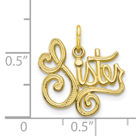 Dije "Sister" en Oro Amarillo de 10K