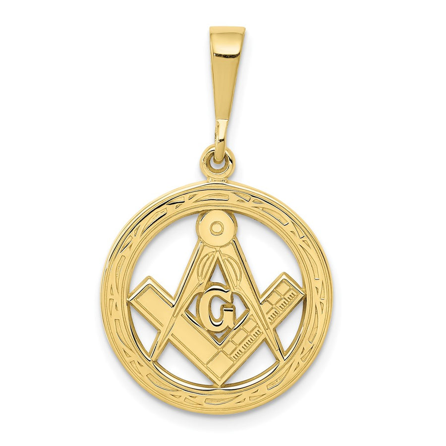 Dije de Símbolo Masónico en Oro Amarillo de 10K (Pulido y Texturizado)
