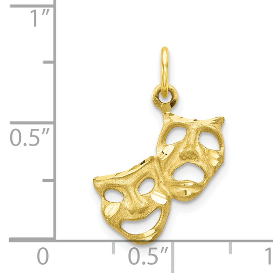 Comedy/Tragedy Pendant in 10K Yellow Gold