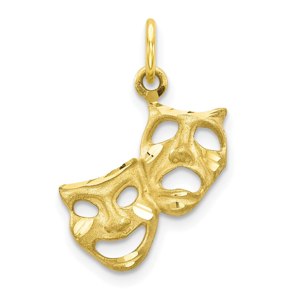 Comedy/Tragedy Pendant in 10K Yellow Gold