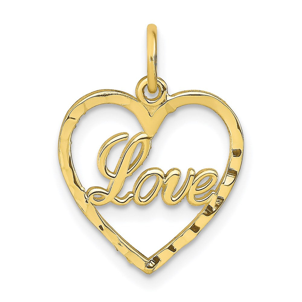 Colgante de Corazón "Love" en Oro Amarillo de 10k