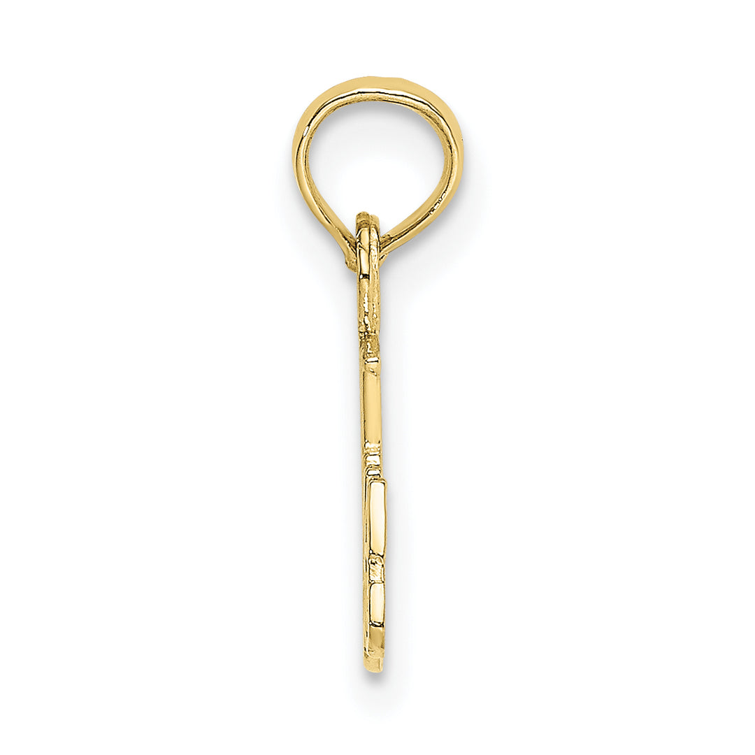 "BEST GRANDMA" Pendant with Flower in 10k Yellow Gold