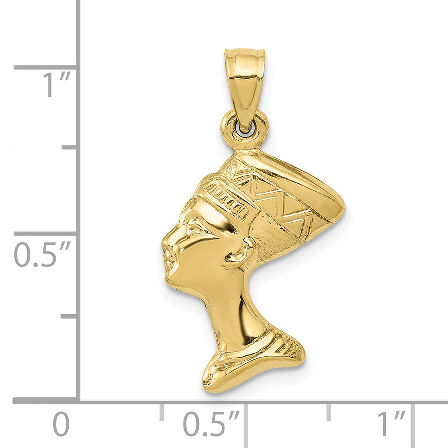 Dije de Nefertiti en Oro de 10k – 3D y Pulido