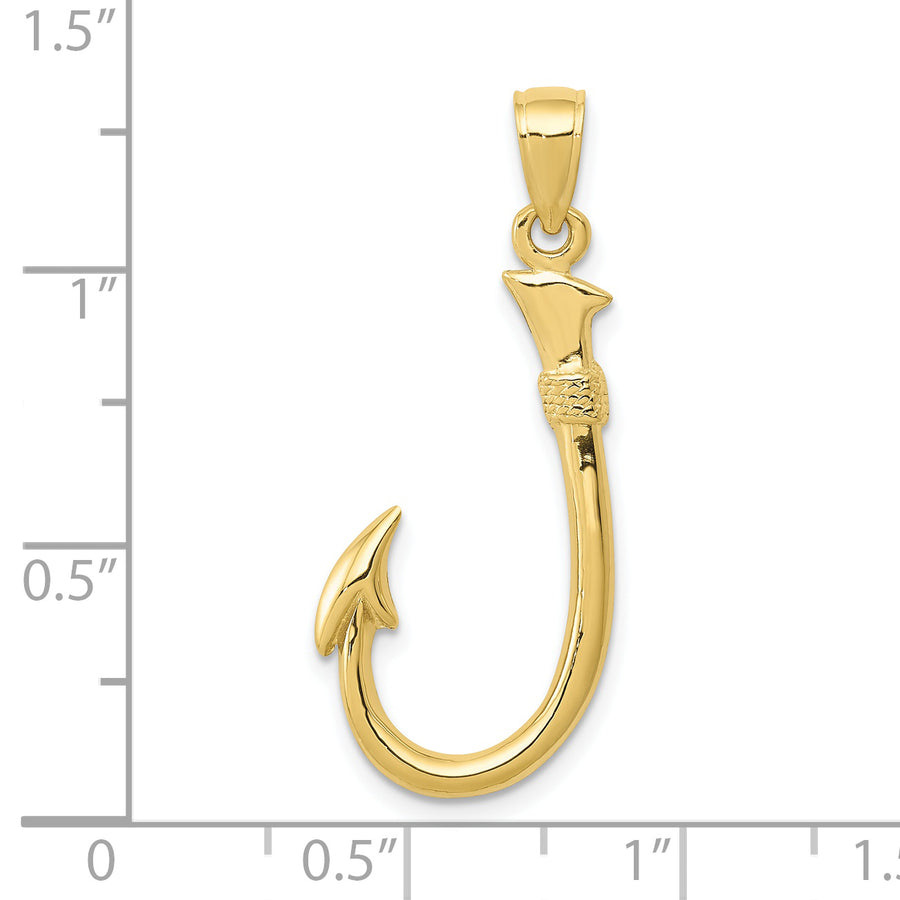 Colgante 3D de Anzuelo de Pesca de 10K