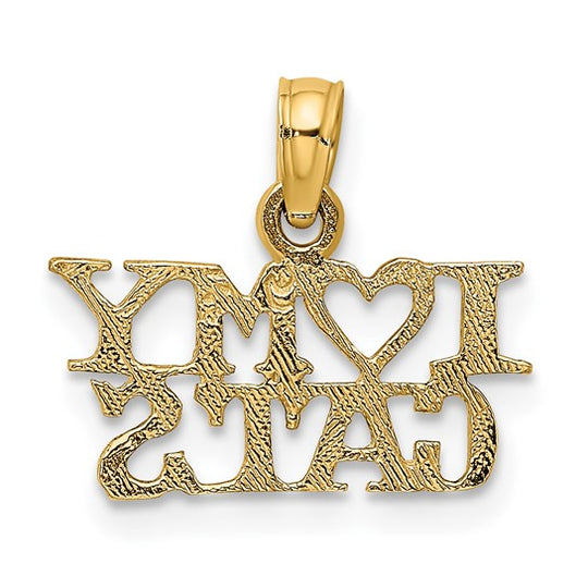 Colgante "I Heart My Cats" en Oro Amarillo de 10K
