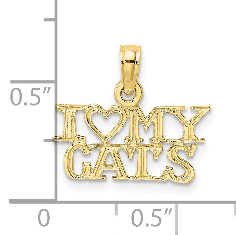 Colgante "I Heart My Cats" en Oro Amarillo de 10K
