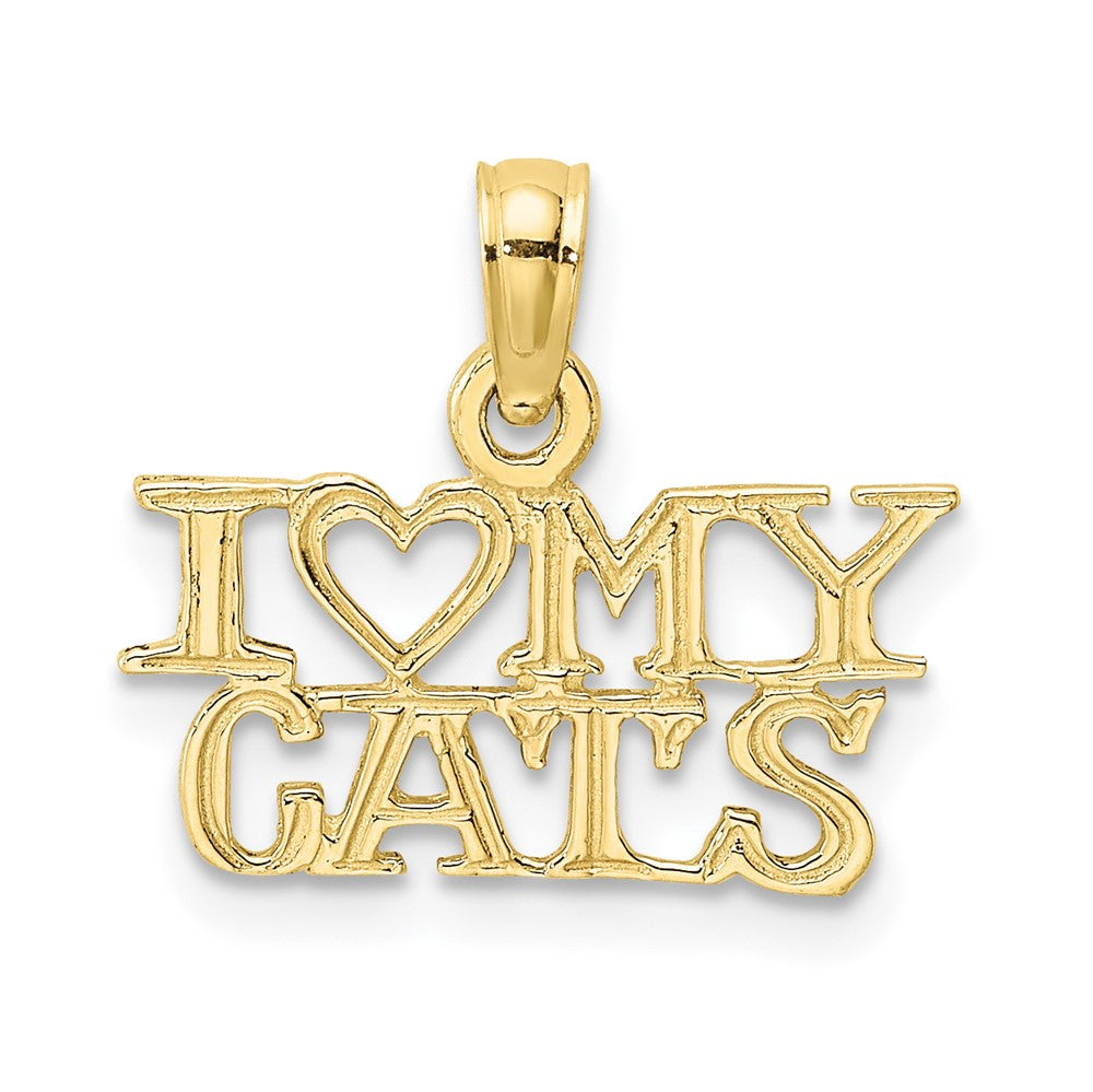 Colgante "I Heart My Cats" en Oro Amarillo de 10K