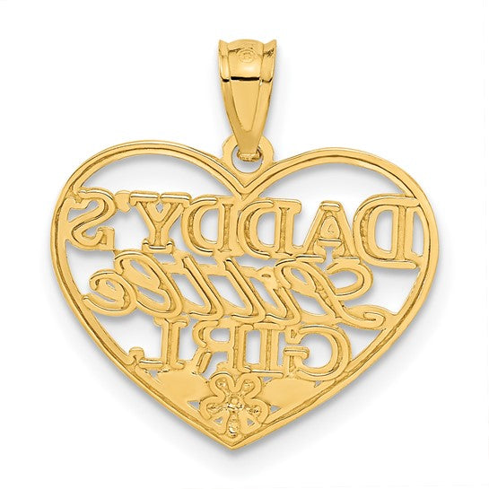 Dije Corazón Daddy's Little Girl en Oro Amarillo de 10k