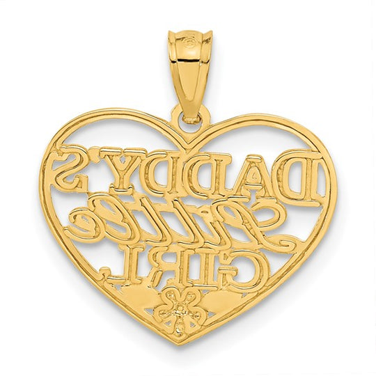 Dije Corazón Daddy's Little Girl en Oro Amarillo de 10k