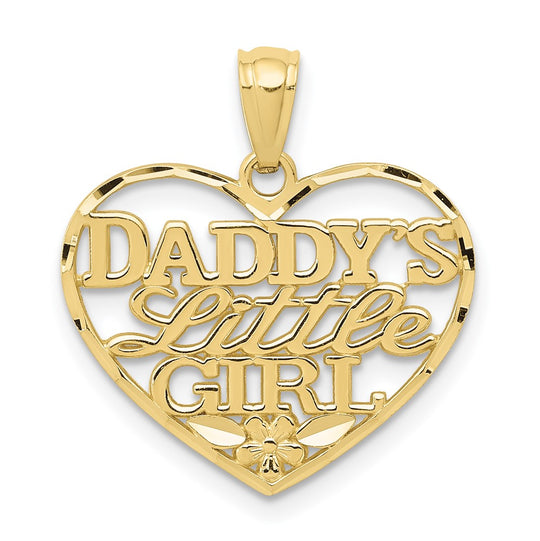 Dije Corazón Daddy's Little Girl en Oro Amarillo de 10k
