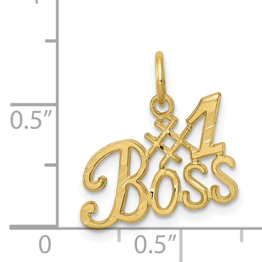 Dije "#1 Boss" en Oro Amarillo de 10k