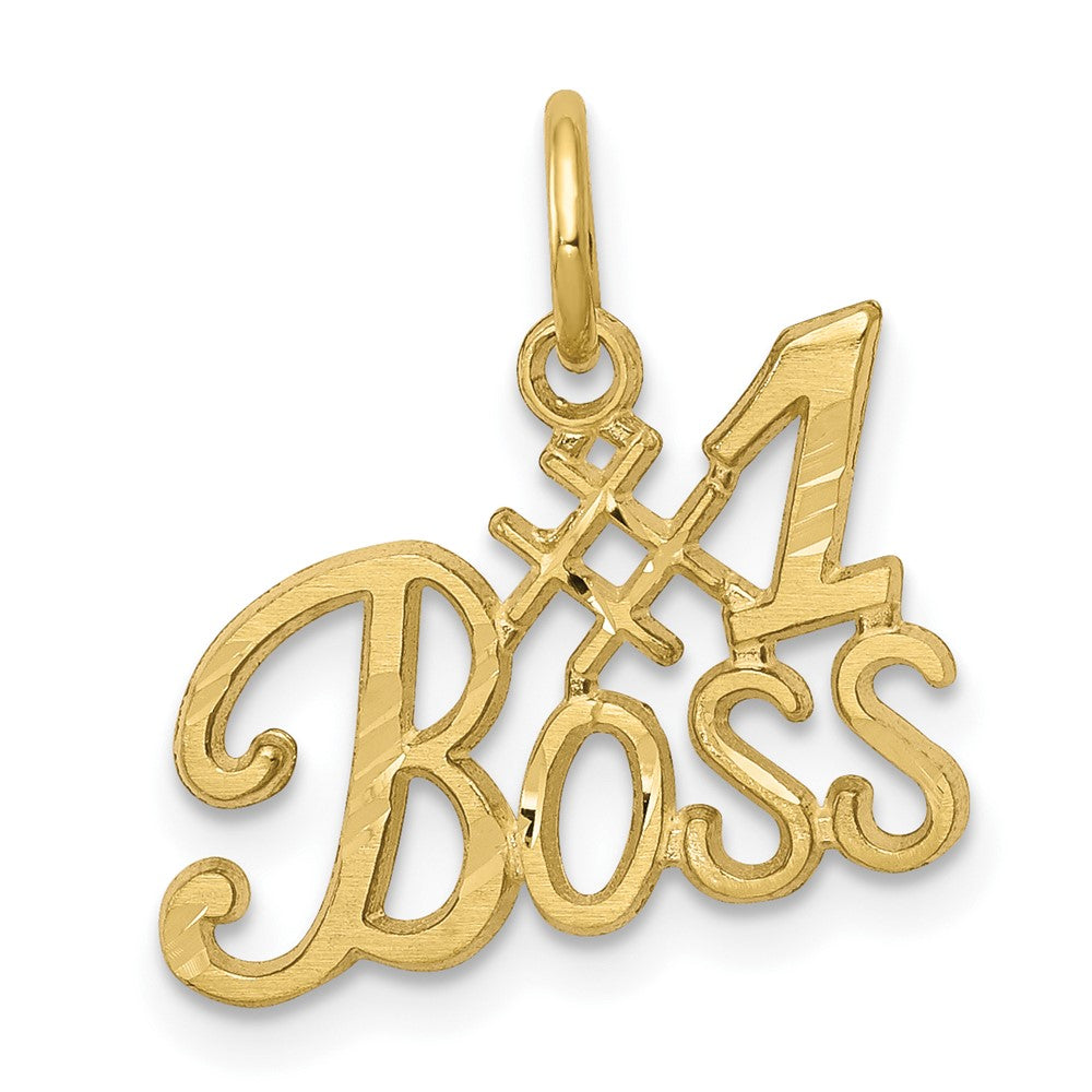Dije "#1 Boss" en Oro Amarillo de 10k