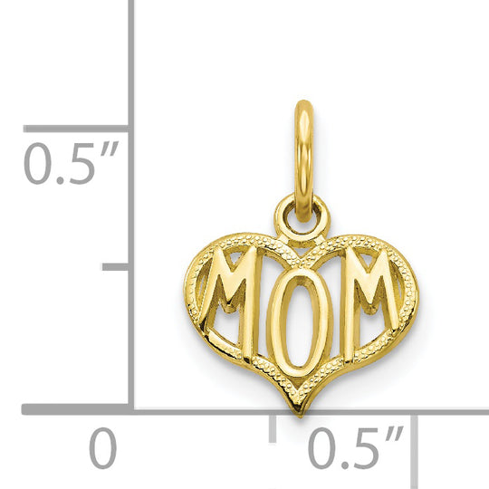Dije de Mamá "Mom" en Oro Amarillo de 10k
