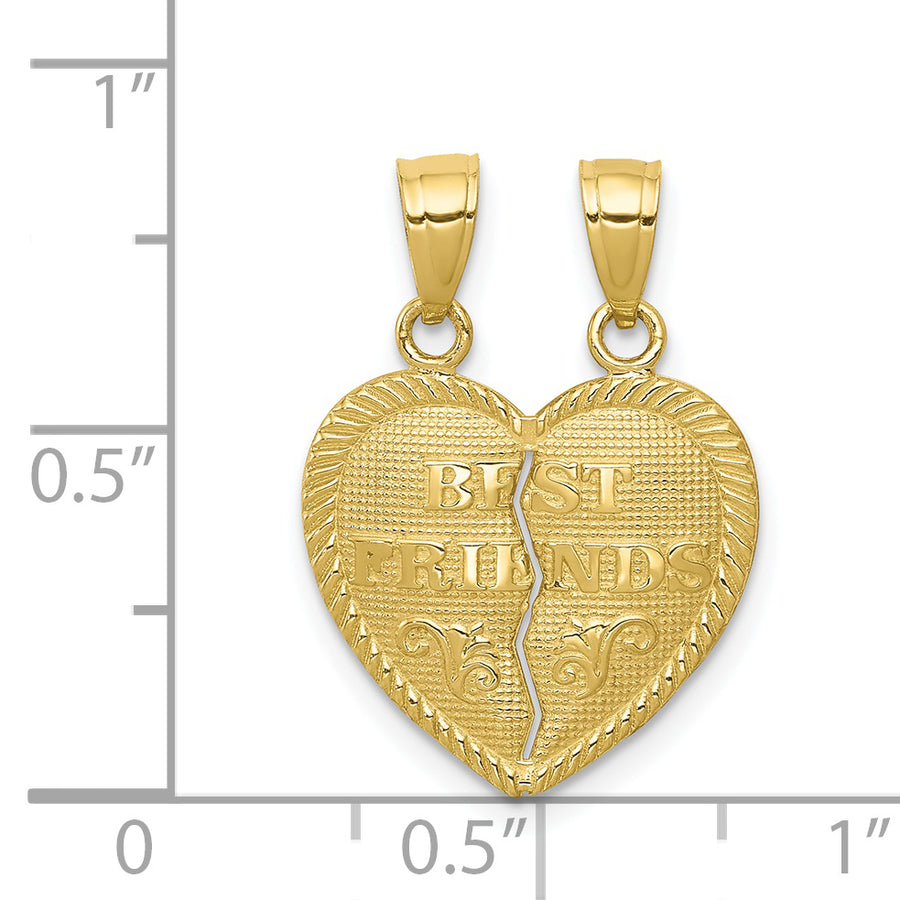 Dije "Best Friends" Corazón Divisible en Oro de 10k
