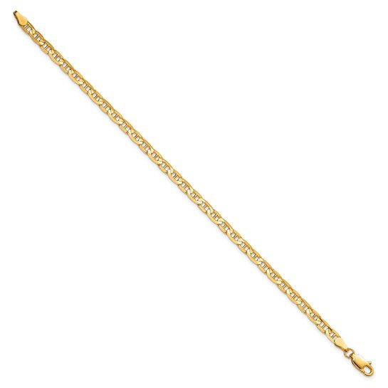 10k Yellow Gold Concave Anchor Bracelet, 3.75mm
