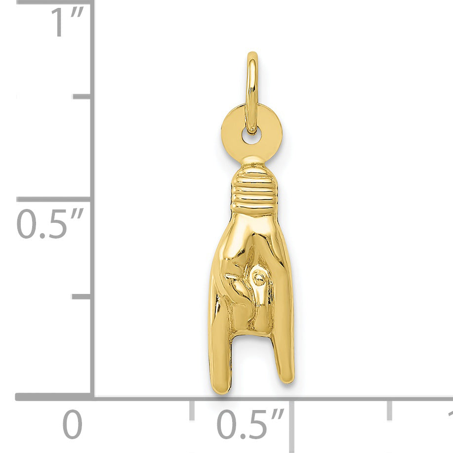Dije Señal "Rock On" en Oro Amarillo de 10K