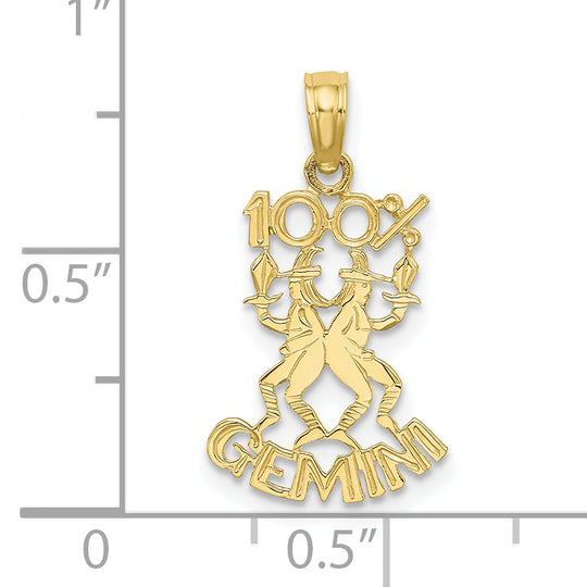 Dije de Zodiaco Géminis 100% de Oro de 10K