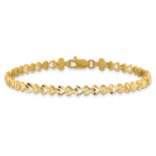 Pulsera de Corazón de Oro de 10K