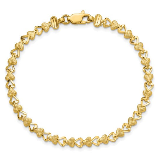 Pulsera de Corazón de Oro de 10K