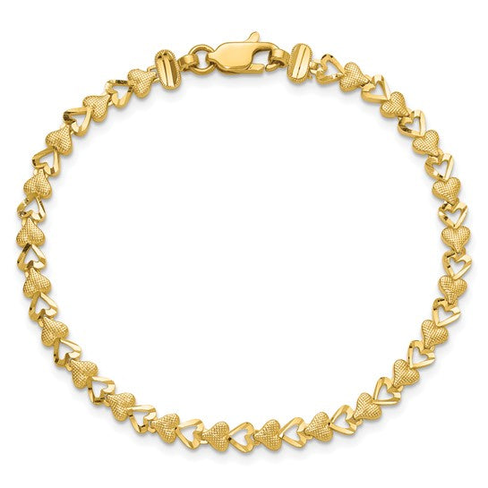 Pulsera de Corazón de Oro de 10K
