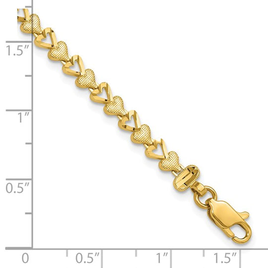 Pulsera de Corazón de Oro de 10K