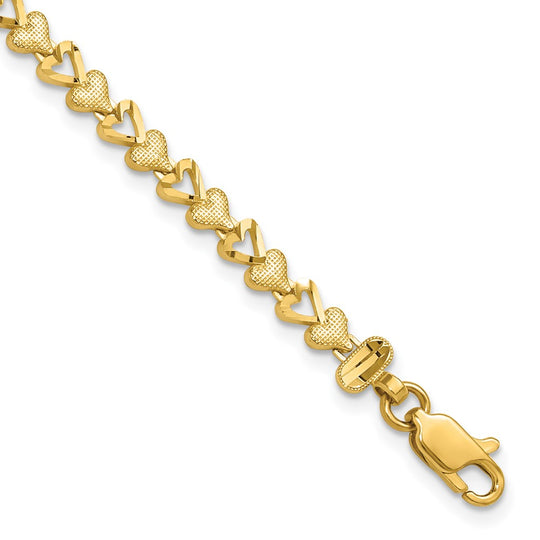 Pulsera de Corazón de Oro de 10K