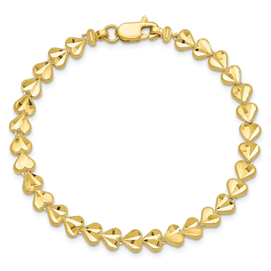 Pulsera con Corazón en Oro de 10k