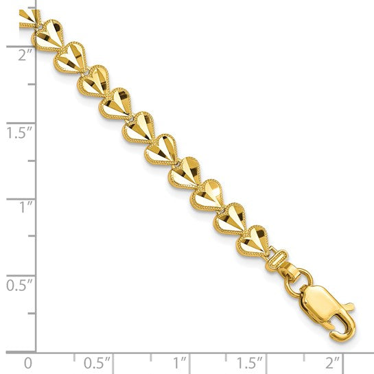 Pulsera con Corazón en Oro de 10k
