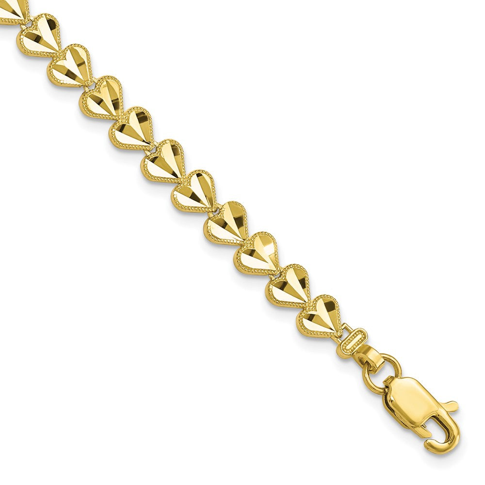 Pulsera con Corazón en Oro de 10k