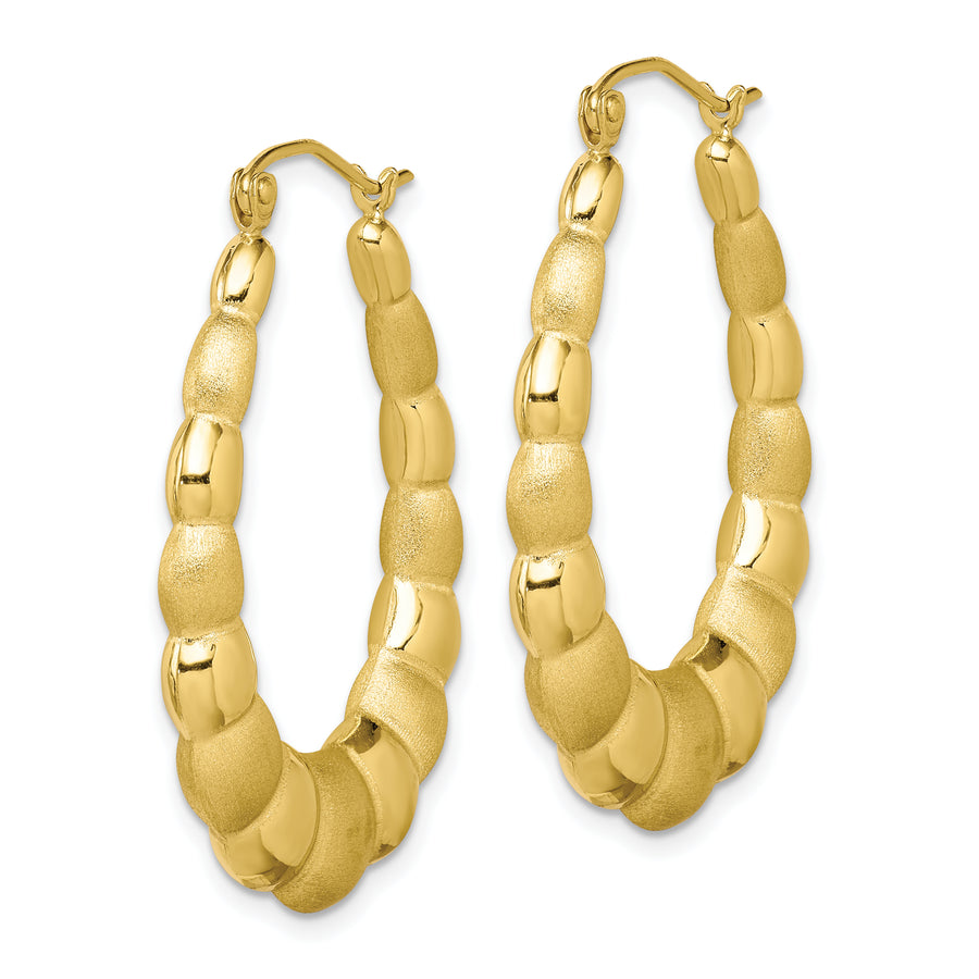 Pendientes Fancy Huecos Satinados y Pulidos de 10K