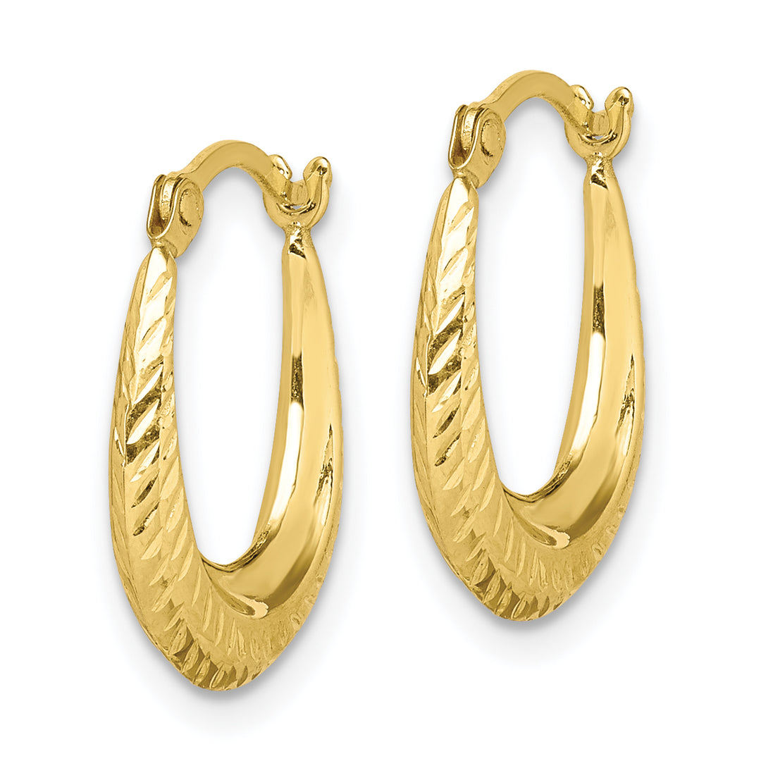Aretes de Aro Huecos Texturizados de 10K