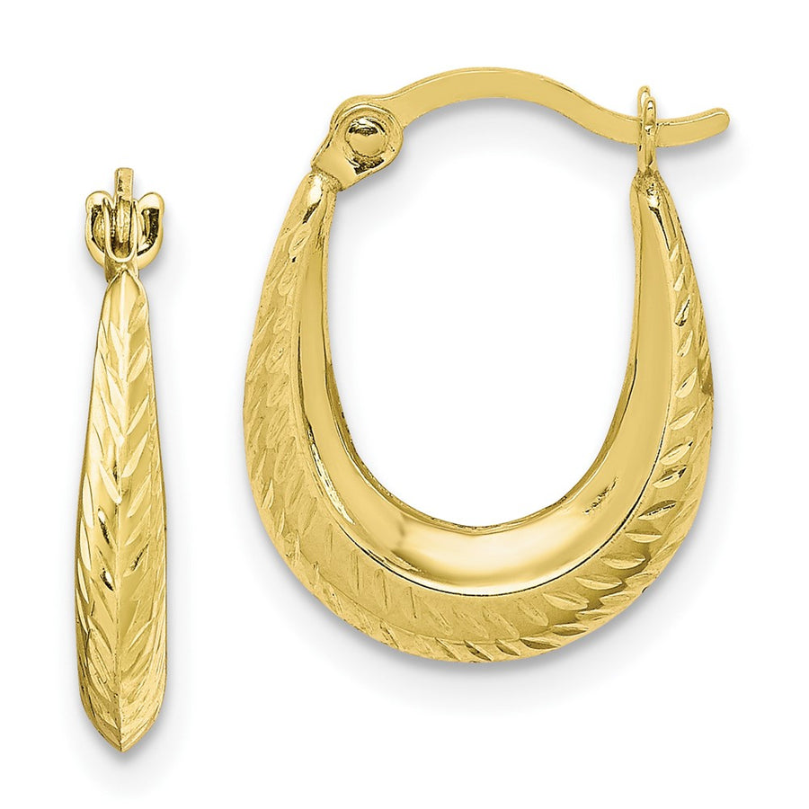 Aretes de Aro Huecos Texturizados de 10K
