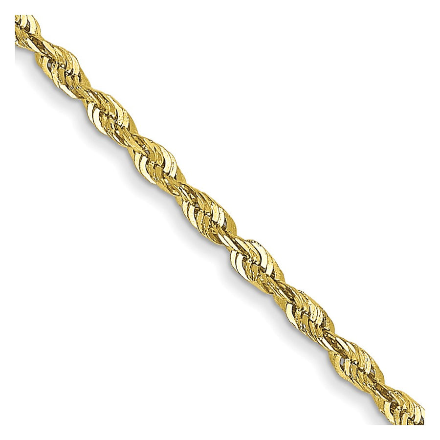Cadena de Cuerda Extra-Ligera D/C de Oro Amarillo de 10K, 1.5 mm