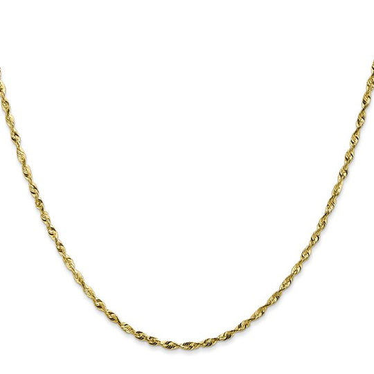Cadena Extra Ligera de Cuerda D/C de 1.8 mm en Oro Amarillo de 10k