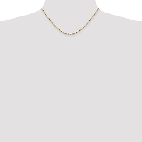 Cadena Extra Ligera de Cuerda D/C de 1.8 mm en Oro Amarillo de 10k