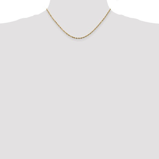 Cadena Extra Ligera de Cuerda D/C de 1.8 mm en Oro Amarillo de 10k