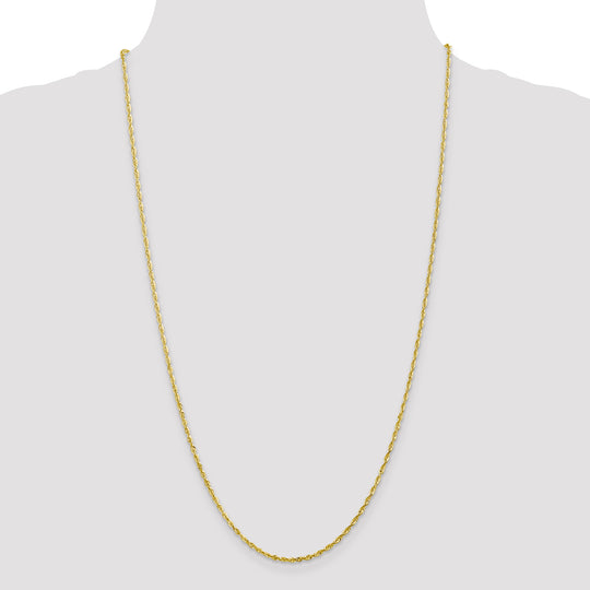 10k Yellow Gold 2.0mm Extra-Light Rope Chain with Lobster Clasp