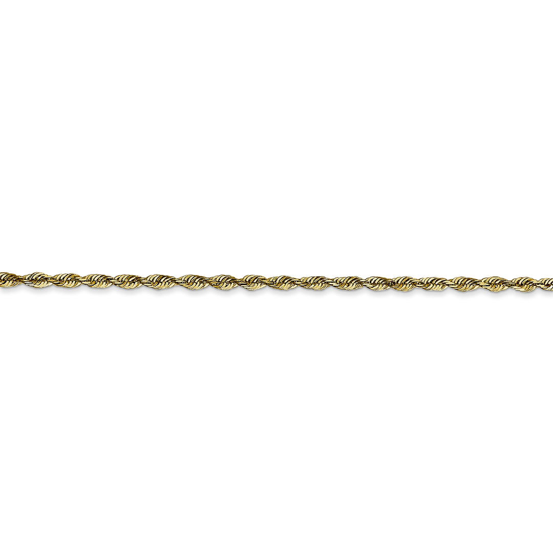 10k Yellow Gold 2.0mm Extra-Light Rope Chain with Lobster Clasp