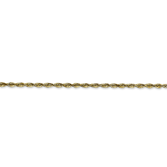 10k Yellow Gold 2.0mm Extra-Light Rope Chain with Lobster Clasp