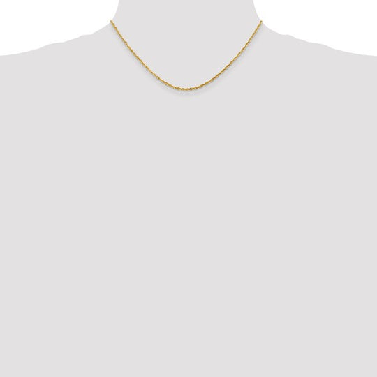 10k, 2.0mm, Ultralight Diamond Cut (D/C) Rope Chain