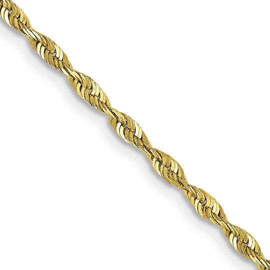 10k Yellow Gold 2.0mm Extra-Light Rope Chain with Lobster Clasp