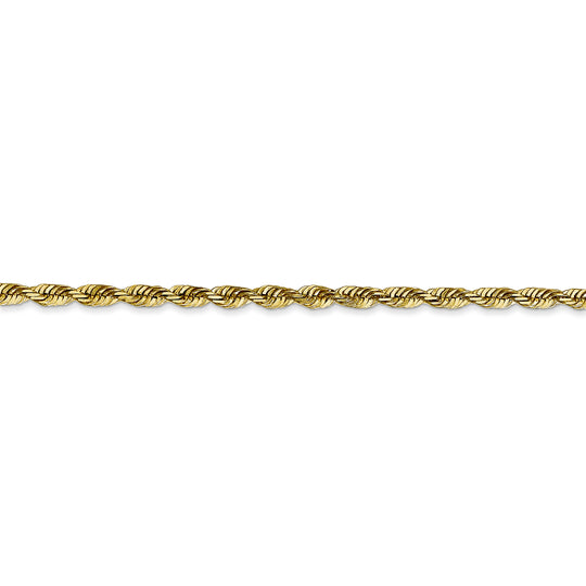 10K Yellow Gold 2.75mm Extra-Light Diamond-Cut Rope Chain with Lobster Clasp