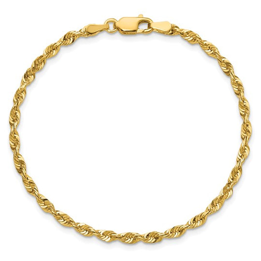 Cadena de Oro Amarillo 10K Extra Ligera de 2.75 mm con Corte de Diamante (D/C)