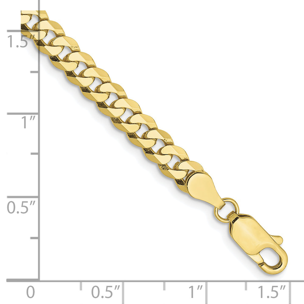 Pulsera Curb Aplanada y Biselada de Oro de 10k de 4.75 mm