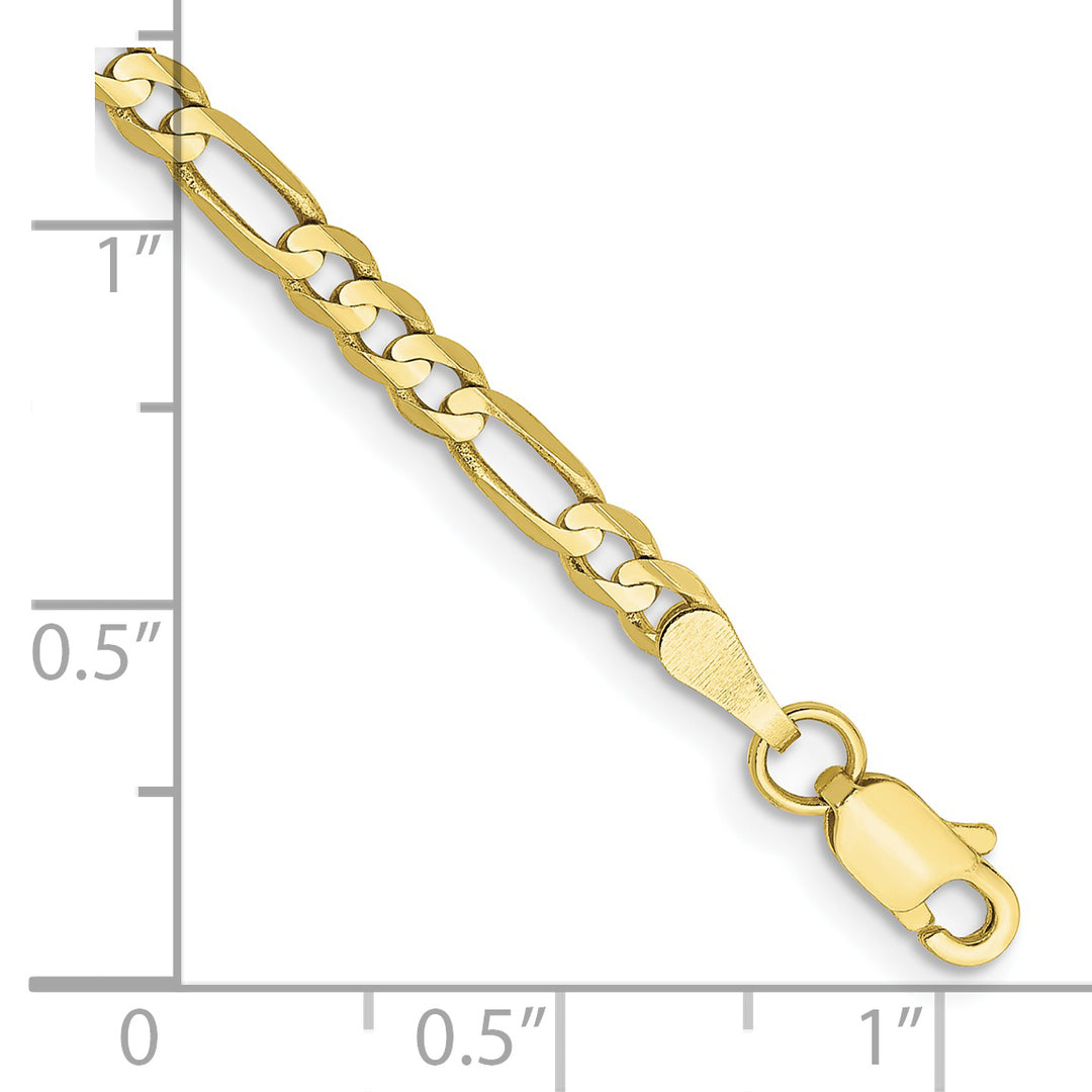 10-carat, 3mm flat Figaro bracelet