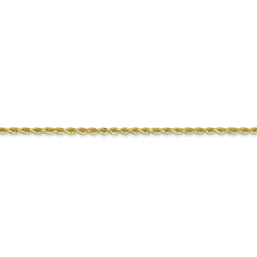 Cadena de Cuerda con Corte Diamantado en Oro Amarillo de 10K, 1.75 mm